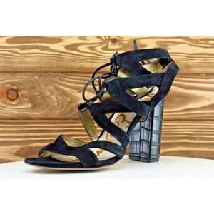 Sam Edelman Size 7.5 M Black Gladiator Leather Women‎ Sandal Shoes
